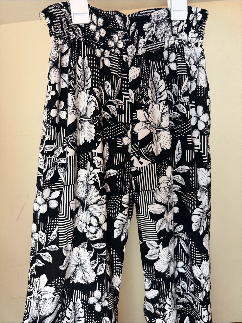 Floral Smocked Waist Pants
